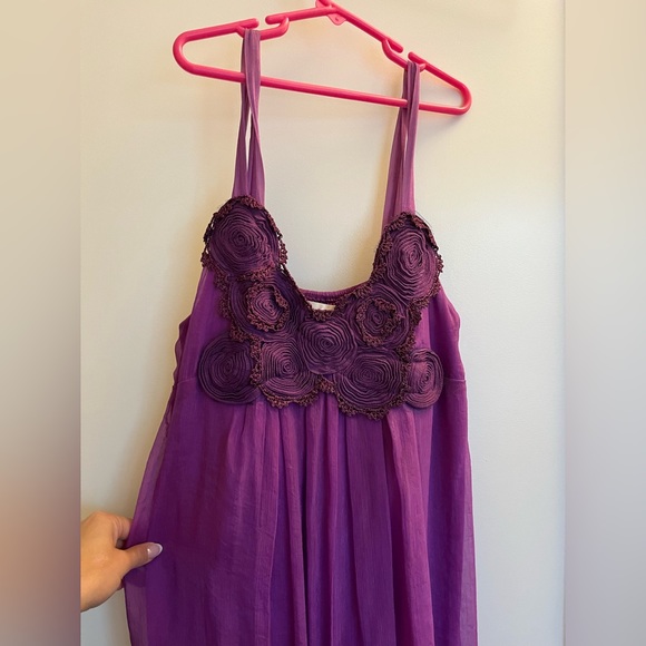 Purple flower breasted dress - Picture 3 of 6